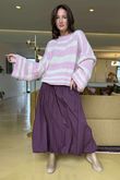 Paloma Bubble Hem Midi Skirt Damson